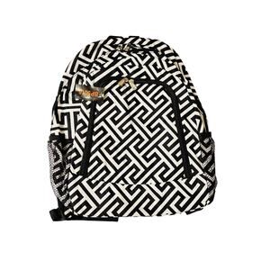 Awesome Retro Chevron black and white full size wide strap backpack weekend bag